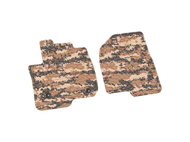 FLEXTREAD Factory Floorpan Fit Tire Tread/Scorched Earth Scene Front Floor Mats; Cyberflage Camouflage (20-24 Silverado 2500 HD Regular Cab)