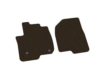 Factory Floorpan Fit Tire Tread/Scorched Earth Scene Front Floor Mats; Brown (20-25 Silverado 2500 HD Regular Cab)