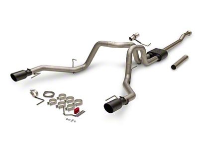 Flowmaster American Thunder Dual Exhaust System with Black Tips; Rear Exit (21-24 3.5L EcoBoost F-150 w/o Factory Dual Exhaust)