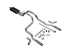 Flowmaster American Thunder Dual Exhaust System with Polished Tips; Side/Rear Exit (94-01 3.9L RAM 1500)