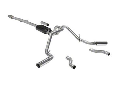 Flowmaster American Thunder Dual Exhaust System with Polished Tips; Side/Rear Exit (19-24 5.3L Sierra 1500 w/o Factory Dual Exhaust)