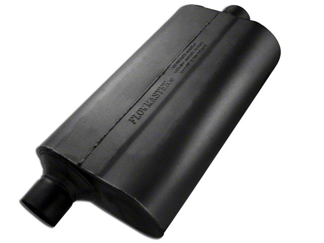 Flowmaster Super 50 Series Offset/Center Oval Muffler; 2.50-Inch Inlet/2.50-Inch Outlet (Universal; Some Adaptation May Be Required)