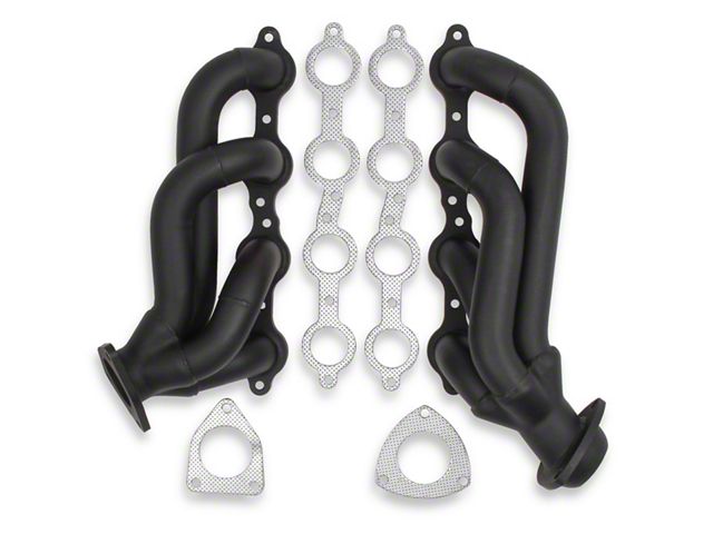 Flowtech 1-7/8-Inch Shorty Headers; Black Painted (07-13 6.0L Sierra 3500 HD)