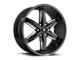 Foose Slider Gloss Black Milled 6-Lug Wheel; 22x9.5; 30mm Offset (23-24 Colorado)