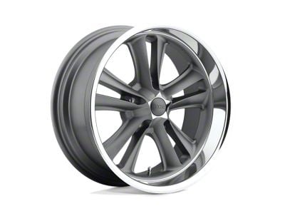 Foose Knuckle Matte Gunmetal Machined 5-Lug Wheel; 17x8; 1mm Offset (87-90 Dakota)