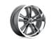 Foose Knuckle Matte Gunmetal Machined 5-Lug Wheel; 17x8; 1mm Offset (87-90 Dakota)