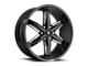 Foose Slider Gloss Black Milled 6-Lug Wheel; 22x9.5; 30mm Offset (21-24 Tahoe)