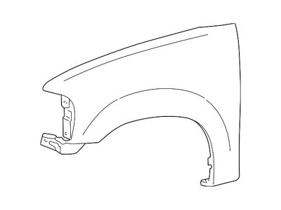 Ford Front Fender with Wheel Opening Molding Holes; Passenger Side (97-03 F-150)