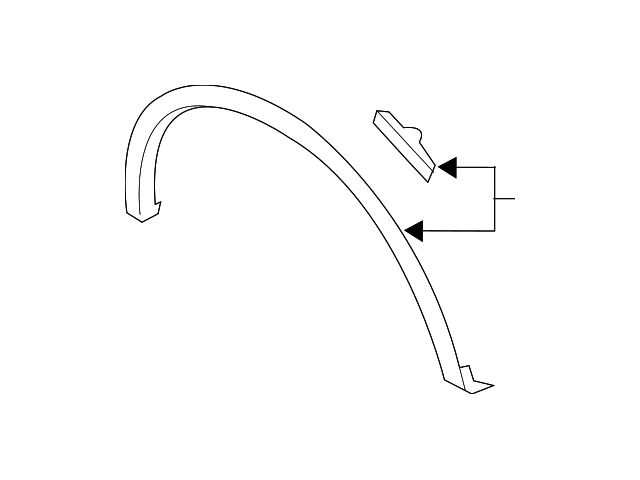 Ford Rear Wheel Arch Molding; Unpainted; Passenger Side (15-20 F-150, Excluding Raptor)