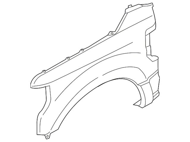 Ford Front Fender with Wheel Opening Molding Holes; Passenger Side (17-19 F-350 Super Duty)