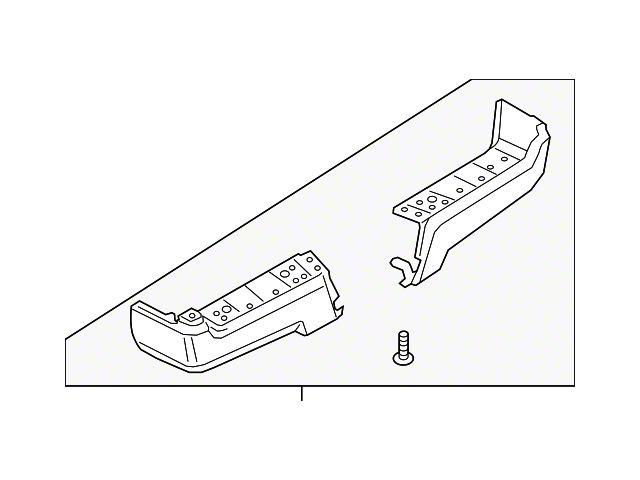 Ford Rear Bumper Corner Covers; Not Pre-Drilled for Backup Sensors; Chrome (17-22 F-350 Super Duty)