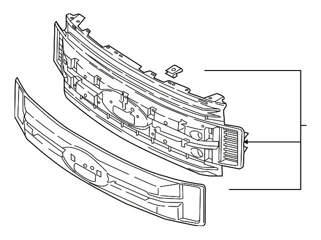 Ford Upper Replacement Grille; Black (17-19 F-350 Super Duty)