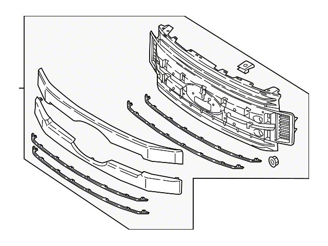 Ford Upper Replacement Grille; Chrome (17-19 F-350 Super Duty)