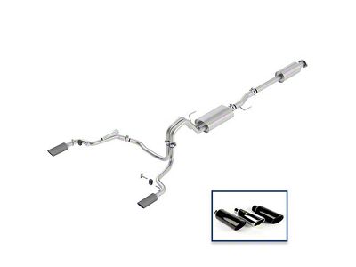 Ford Performance Touring Dual Exhaust System with Carbon Fiber Tips; Rear Exit (15-20 3.5L EcoBoost F-150, Excluding Raptor & 19-20 Limited)