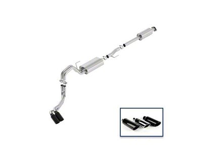 Ford Performance Touring Dual Exhaust System with Black Chrome Tips; Same Side Exit (15-20 2.7L EcoBoost F-150)