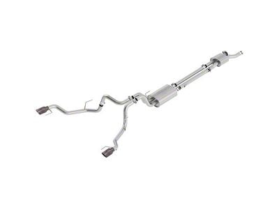 Ford Performance Touring Dual Exhaust System with Carbon Fiber Tips; Rear Exit (17-20 F-150 Raptor SuperCrew)