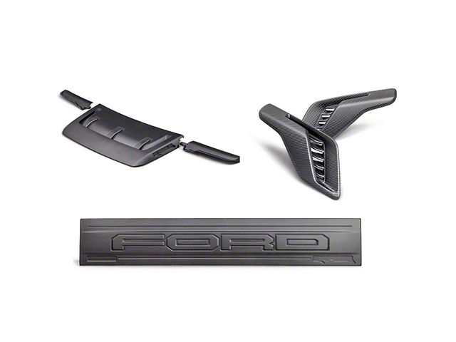 Ford Performance Appearance Kit; Matte Carbon Fiber (21-24 F-150 Raptor)