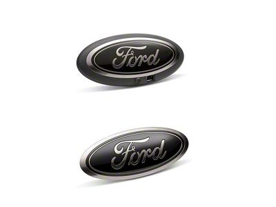 Ford Performance Grille and Tailgate Emblems; Black (18-20 F-150 w/ Forward Facing Camera)