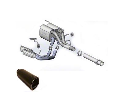 Ford Performance Tremor Sport Dual Exhaust System with Black Chrome Tips; Middle Side Exit (2014 3.5L EcoBoost F-150)