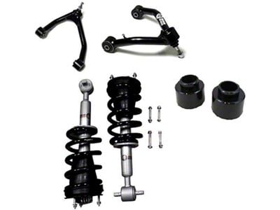 Freedom Offroad 3-Inch Front Lift Struts with Front Upper Control Arms and Rear Lift Spacers (07-16 Tahoe w/ Stock Cast Steel Control Arms & w/o AutoRide or Air Ride)