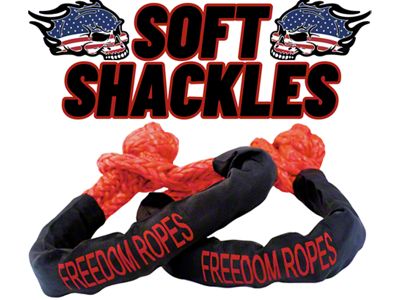 Freedom Ropes 3/8-Inch Synthetic Soft Shackles; Red