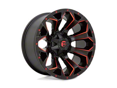 Fuel Wheels Assault Matte Black with Red Milled 5-Lug Wheel; 20x9; 1mm Offset (02-08 RAM 1500, Excluding Mega Cab)