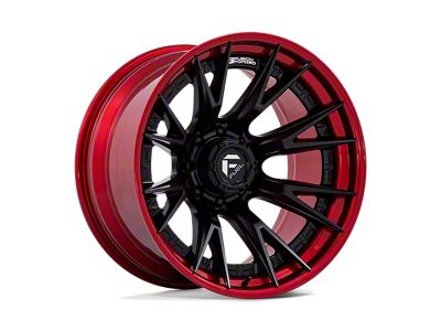 Fuel Wheels Catalyst Matte Black with Candy Red Lip 8-Lug Wheel; 20x10; -18mm Offset (06-08 RAM 1500 Mega Cab)