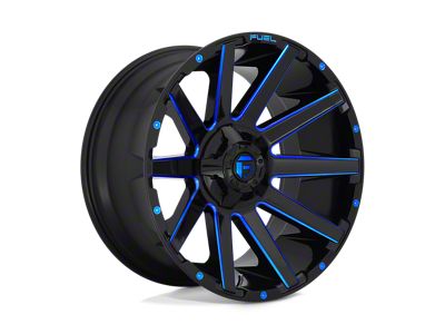 Fuel Wheels Contra Gloss Black with Blue Tinted Clear 5-Lug Wheel; 20x9; 1mm Offset (02-08 RAM 1500, Excluding Mega Cab)