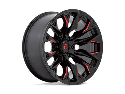 Fuel Wheels Flame Gloss Black Milled with Candy Red 5-Lug Wheel; 20x9; 1mm Offset (02-08 RAM 1500, Excluding Mega Cab)