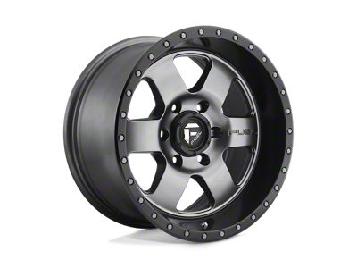 Fuel Wheels Podium Matte Gunmetal with Black Bead Ring 8-Lug Wheel; 18x9; 1mm Offset (06-08 RAM 1500 Mega Cab)