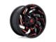 Fuel Wheels Reaction Gloss Black Milled with Red Tint 5-Lug Wheel; 17x9; 1mm Offset (02-08 RAM 1500, Excluding Mega Cab)