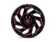 Fuel Wheels Reaction Gloss Black Milled with Red Tint 5-Lug Wheel; 17x9; 1mm Offset (02-08 RAM 1500, Excluding Mega Cab)