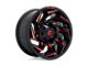 Fuel Wheels Reaction Gloss Black Milled with Red Tint 8-Lug Wheel; 18x9; 1mm Offset (06-08 RAM 1500 Mega Cab)