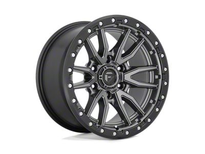 Fuel Wheels Rebel Matte Gunmetal with Black Bead Ring 5-Lug Wheel; 18x9; 1mm Offset (02-08 RAM 1500, Excluding Mega Cab)