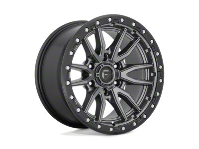 Fuel Wheels Rebel Matte Gunmetal with Black Bead Ring 5-Lug Wheel; 20x9; 1mm Offset (02-08 RAM 1500, Excluding Mega Cab)