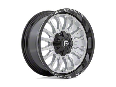 Fuel Wheels Arc Silver Brushed Face with Milled Black Lip 8-Lug Wheel; 20x9; 1mm Offset (03-09 RAM 2500)