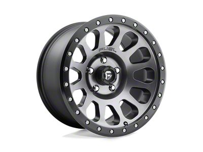 Fuel Wheels Vector Matte Gunmetal with Black Bead Ring 8-Lug Wheel; 18x9; 1mm Offset (03-09 RAM 2500)