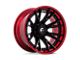 Fuel Wheels Catalyst Matte Black with Candy Red Lip 8-Lug Wheel; 24x12; -44mm Offset (03-09 RAM 3500 SRW)