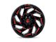 Fuel Wheels Reaction Gloss Black Milled with Red Tint 8-Lug Wheel; 20x9; 1mm Offset (03-09 RAM 3500 SRW)