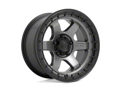 Fuel Wheels Block Matte Gunmetal with Black Ring 6-Lug Wheel; 17x9; -12mm Offset (04-08 F-150)