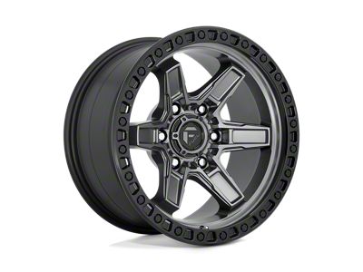 Fuel Wheels Kicker Matte Gunmetal with Black Bead Ring 6-Lug Wheel; 18x9; 1mm Offset (04-08 F-150)