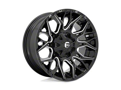 Fuel Wheels Twitch Glossy Black Milled 8-Lug Wheel; 20x9; 1mm Offset (07-10 Sierra 2500 HD)