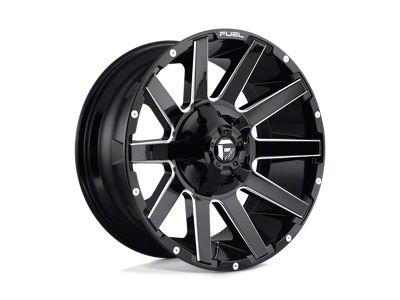 Fuel Wheels Contra Gloss Black Milled 8-Lug Wheel; 20x9; 1mm Offset (07-10 Silverado 2500 HD)