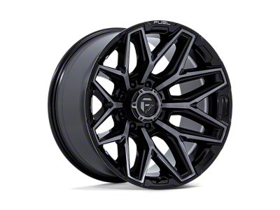 Fuel Wheels Flux Gloss Black Brushed Face with Gray Tint 8-Lug Wheel; 20x9; 1mm Offset (11-14 Silverado 2500 HD)