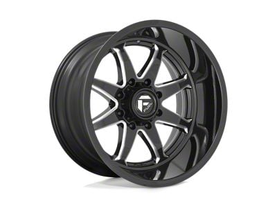 Fuel Wheels Hammer Gloss Black Milled 8-Lug Wheel; 20x9; 1mm Offset (07-10 Silverado 2500 HD)