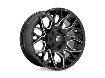 Fuel Wheels Twitch Glossy Black Milled 8-Lug Wheel; 20x9; 1mm Offset (07-10 Silverado 2500 HD)