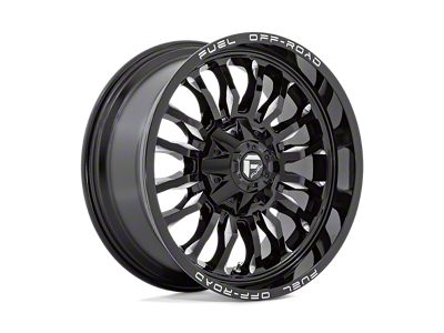 Fuel Wheels Arc Gloss Black Milled 8-Lug Wheel; 20x9; 1mm Offset (07-10 Silverado 3500 HD SRW)