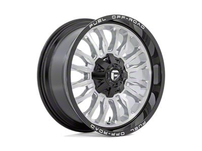 Fuel Wheels Arc Silver Brushed Face with Milled Black Lip 8-Lug Wheel; 20x9; 1mm Offset (11-14 Silverado 3500 HD SRW)