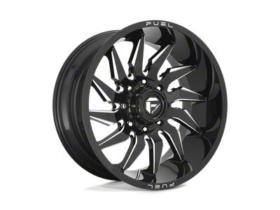 Fuel Wheels Saber Gloss Black Milled 8-Lug Wheel; 20x9; 1mm Offset (07-10 Silverado 3500 HD SRW)