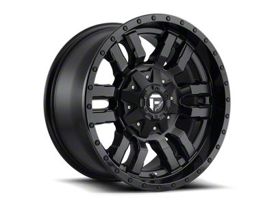 Fuel Wheels Sledge Matte Black with Gloss Black Lip 6-Lug Wheel; 22x9.5; 19mm Offset (07-14 Tahoe)